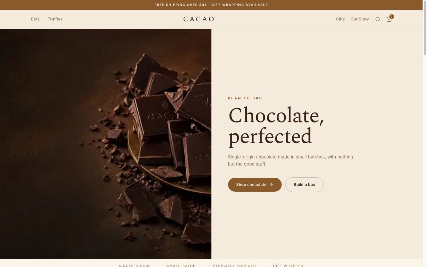Cacao theme preview