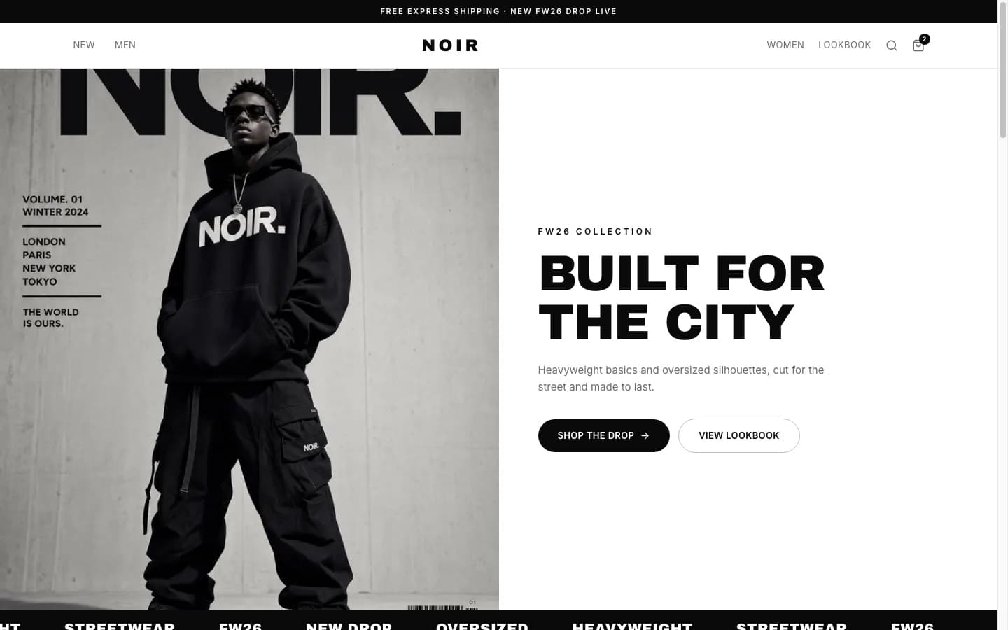 Noir theme preview